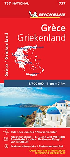 GRECE GRIEKENLAND 11737 CARTE ' NATIONAL ' MICHELI: Wegenkaart Schaal 1 : 700.000 (Nationale kaarten Michelin) von MICHELIN